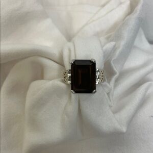 Brown Topaz Sterling Silver Ring Size 7.75